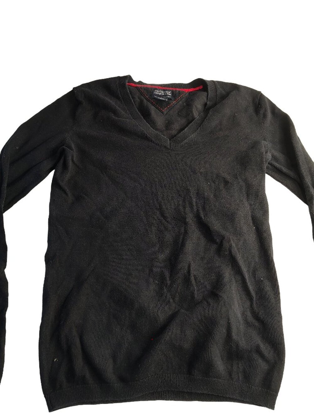 Women's Very Rare Vintage 90's Black XS Tommy Hilfiger Branded Cotton Sweater